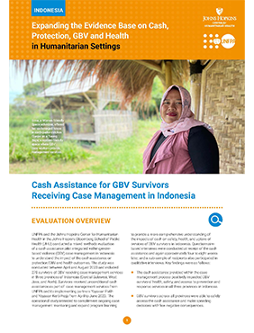 Cash Assistance for GBV survivors Receiving Case Management in Indonesia
