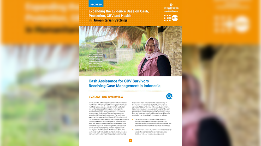Cash Assistance for GBV survivors Receiving Case Management in Indonesia