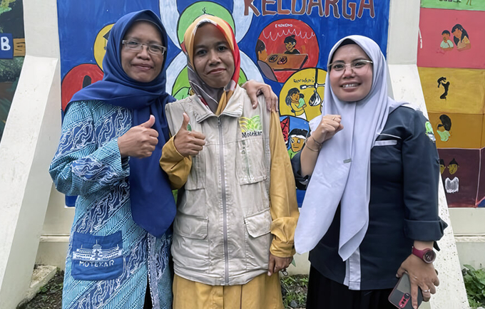 Women Serve as the Backbone of Cianjur Earthquake Response (From left to right: Ati, Ani, Nur)