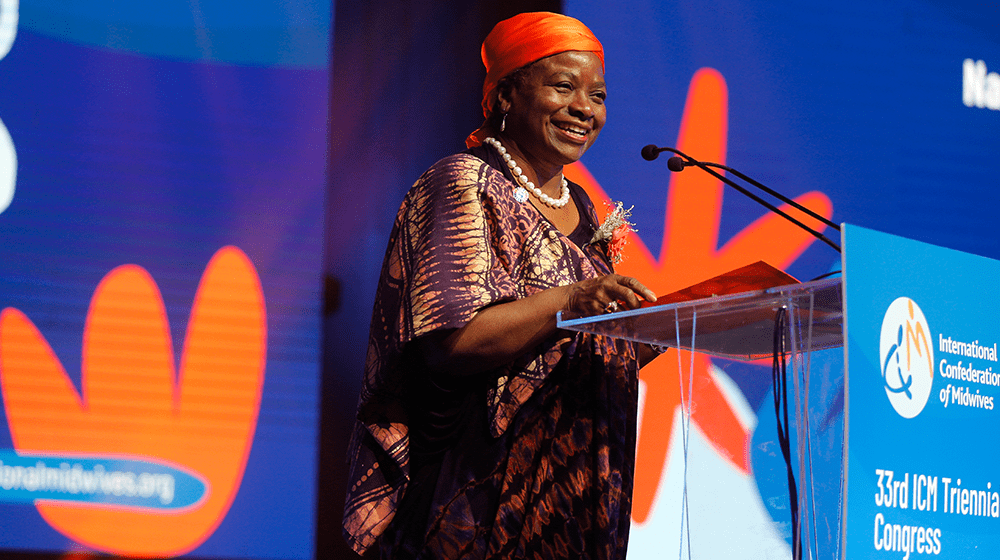 UNFPA Executive Director, Dr. Natalia Kanem spoke at the 33rd International Confederation of Midwives (ICM) Triennial Congress in Bali, Indonesia. Photo: UNFPA Indonesia/Firdia Lisnawati