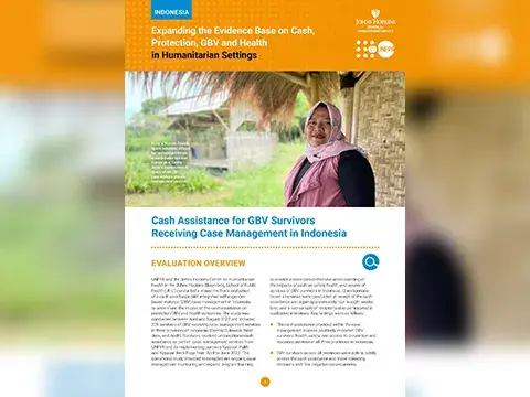 Cash Assistance for GBV survivors Receiving Case Management in Indonesia